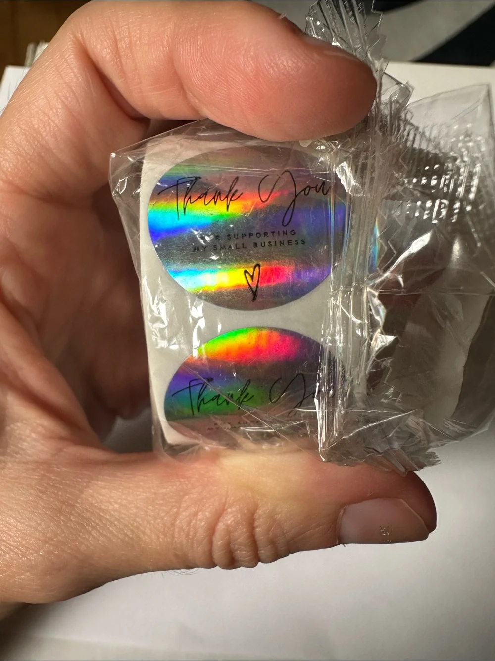 💜 NWT Holographic Circle Small Business Thank You Stickers (500 Stickers)
